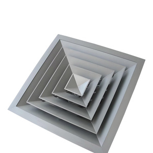 Klima havalandırma için alüminyum 4 yollu kare hava difüzörü Louvred yüz tavan tipi difüzör - Product Image 4