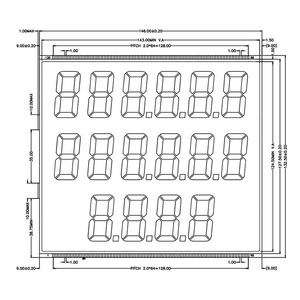 MH6819 monokolor lcd display 664 typ 7 segment kundenspezifisches design lcd-modul serielle schnittstelle lcd-display für benzinspender - Product Image 6