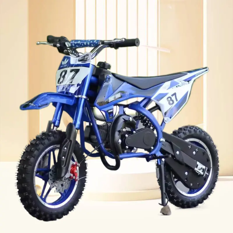 Elektrikli start el çektirme çocuklar yetişkin kapalı yol 2 zamanlı çocuk oyuncakları özel tasarım 49cc 50cc minibike cep bisikletleri kir bisiklet motor