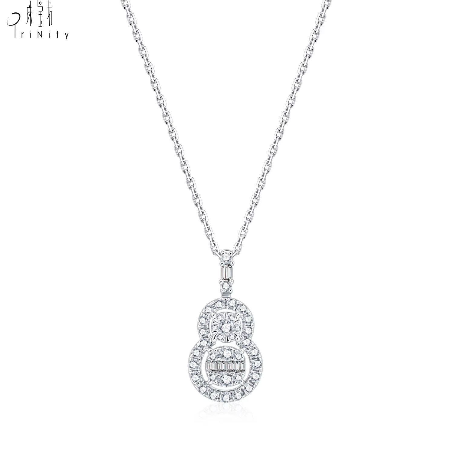 18K Solid White Gold