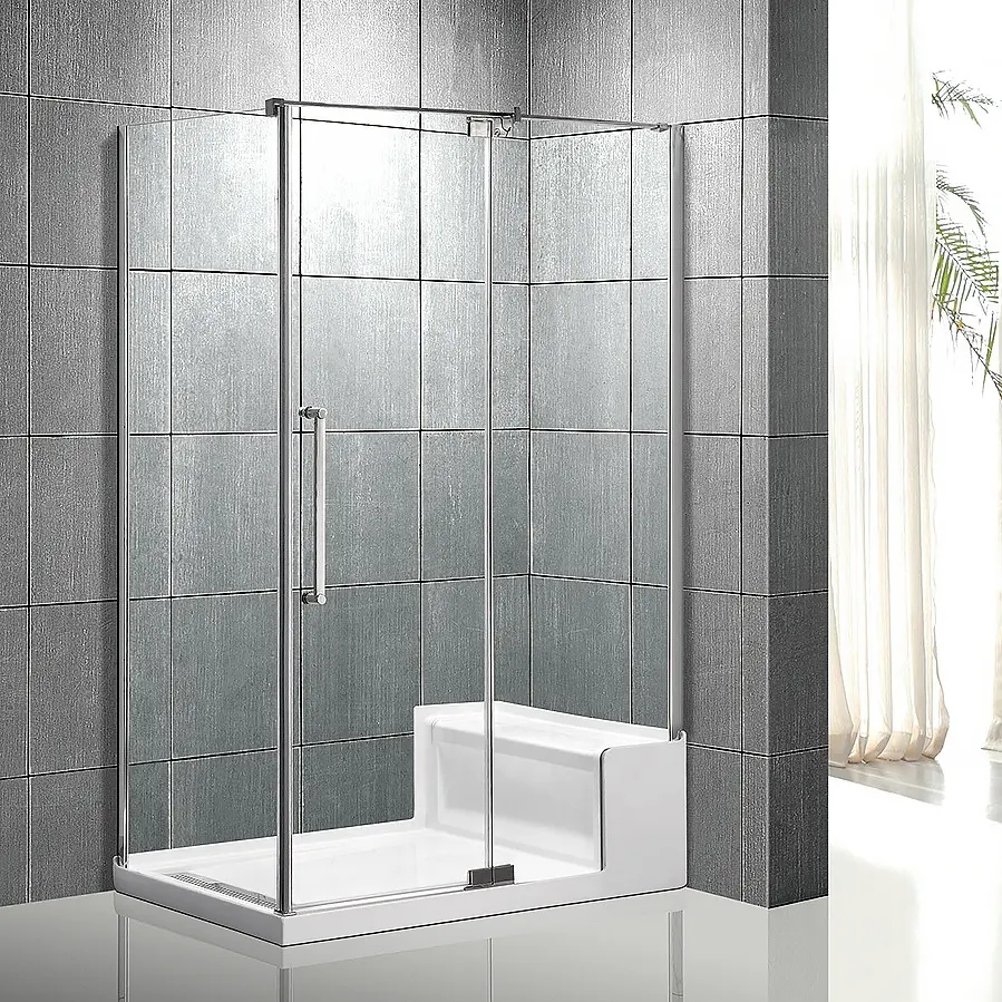 Mamparas de ducha ajustables de vidrio templado para baño estándar de Australia y Nueva Zelanda