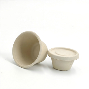 Tek kullanımlık özelleştirilmiş <span class=keywords><strong>1oz</strong></span>/2oz/3oz/4oz şeker kamışı doğal renk sos kabı