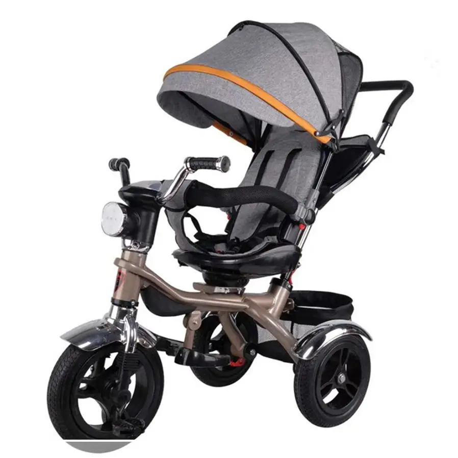 Criança 3 em 1 dobrável preço inteiro madeira bebê triciclo assento duplo carrinhos para 3 rodas bicicleta peças de reposição