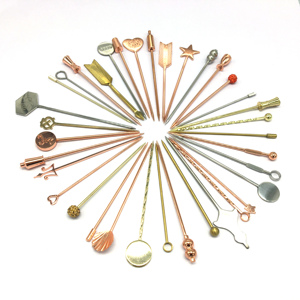 Giao Hàng Nhanh Chuyên Nghiệp OEM Biểu Tượng Tùy Chỉnh Màu Sắc Bóng Hạt Trang Trí Thanh Đồ Uống Đồ Uống Trái Cây Kim Loại Cocktail Chọn - Product Image 1