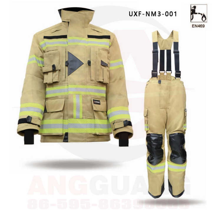 Sarung tangan helm jaket tahan api Nomex dan Aramid Material Firefighter Suit EN469 Standard pemadam kebakaran celana helm