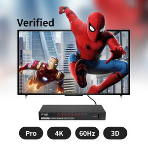 Divisor HDMI 4K 60Hz 1 en 8 out, MT-VIKI 1x8 1 ordenador 8 Monitor + adaptador de corriente HDMI