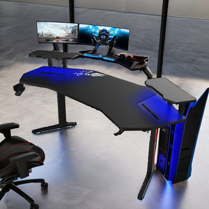Escritorios de computadora multifuncionales, luz LED grande, mesa de juego personalizada profesional de eSports para jugadores, configuración de sala de juegos - Product Image 3
