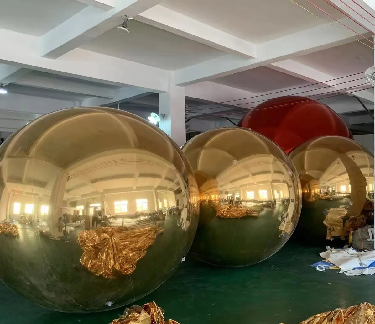 गर्म बिक्री inflatable सील सोने/चांदी दर्पण गेंद, inflatable डिस्को गेंद के लिए क्रिसमस पार्टी