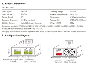 LTECH decodificatore segnale DMX-SPI DMX512 conversione del segnale digitale LED Controller di illuminazione digitale - Product Image 4