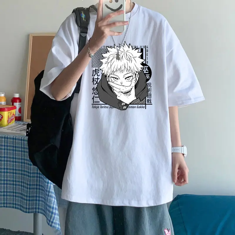Camiseta de Anime Jujutsu Kaisen para hombres, camisa de Manga japonesa, gojo satoru, gráfico Yuji Itadori, Unisex