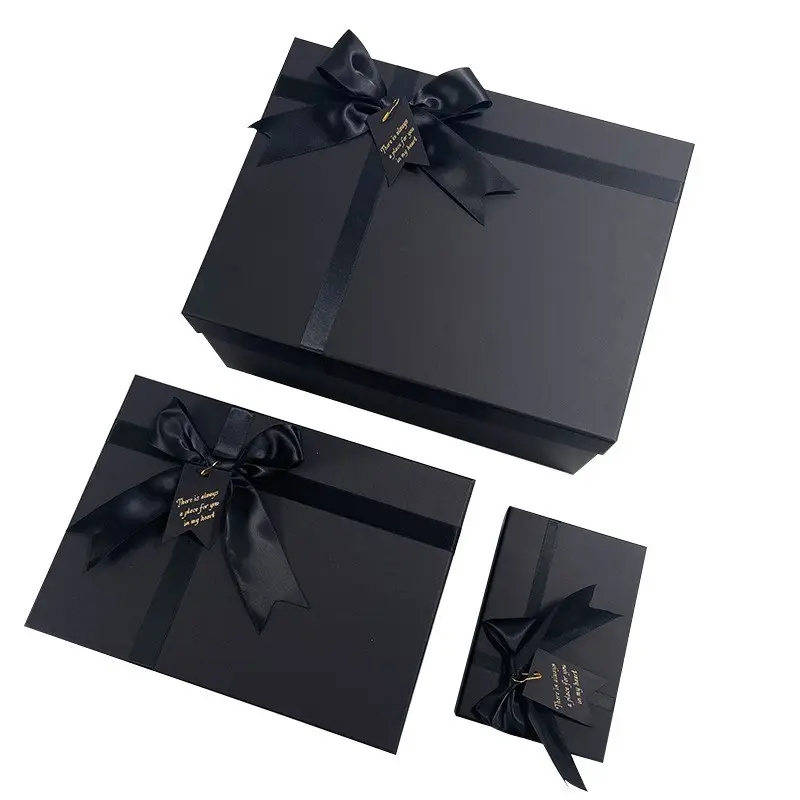 Logotipo personalizado impressão preto arco caixa de presente quadrada companheiro caixa de embalagem do batom