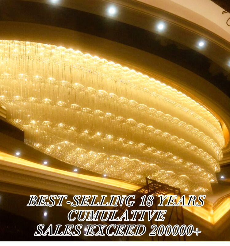 Guzhen factory customize chandelier modern luxury large for hotel lobby and restaurant with 3 years warranty