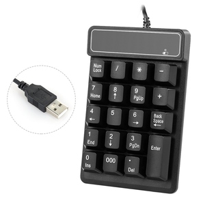 Teclado numérico con cable USB, teclado numérico con sensación mecánica, teclado de 19 teclas a prueba de agua para ordenador portátil, PC de escritorio, portátil, negro - Product Image 2