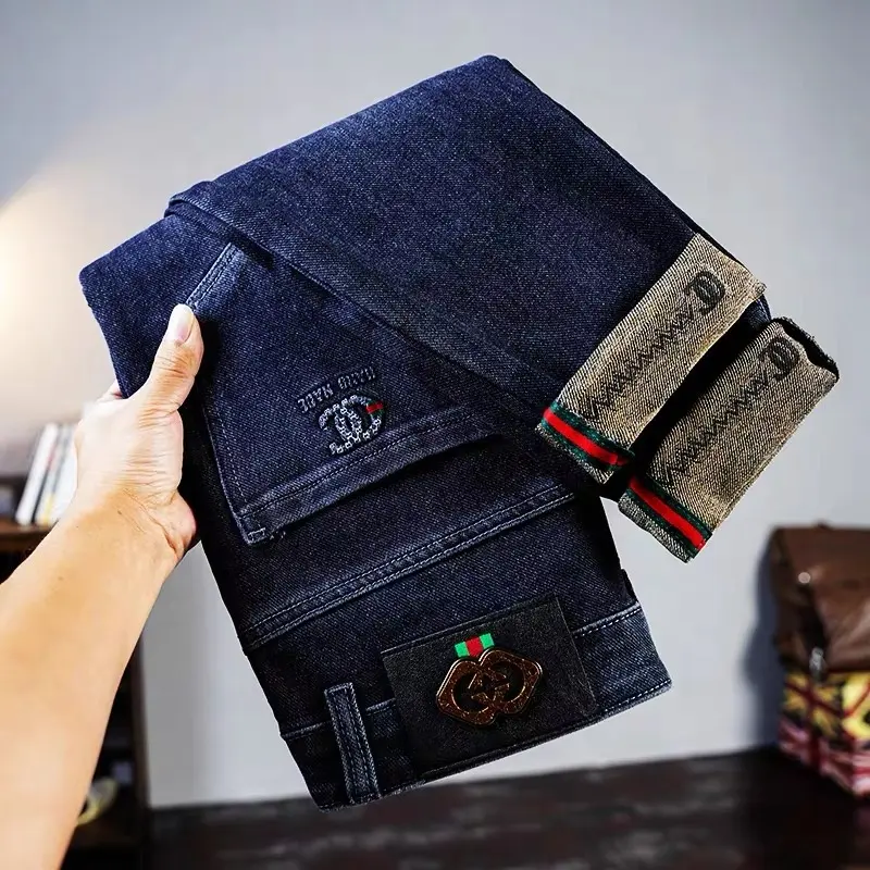 6 винтажные высококачественные классические мужские джинсы Оригинальные повседневные узкие джинсы стрейч