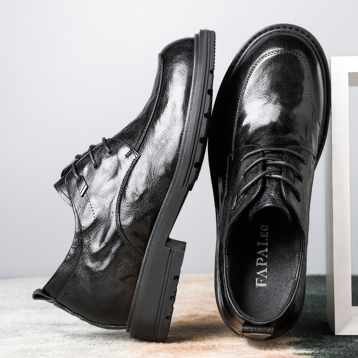 Black, 6cm height increase (top-grain sheepskin)