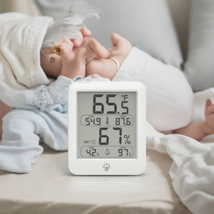 Nuevo Tipo de termómetro digital LCD para interiores e higrómetro con retroiluminación OEM, termómetro higrómetro de habitación de plástico personalizable - Product Image 4