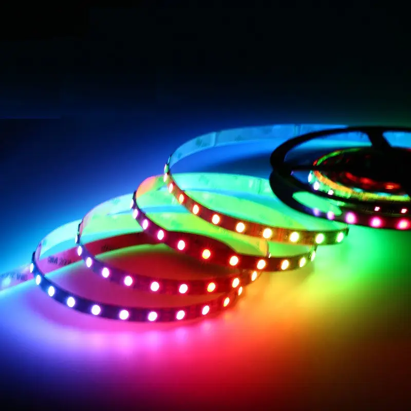Умная полноцветная светодиодная Пиксельная лента Rgb Dc5v Ws2812b Ws2812, 30/60 светодиодов/м, программируемая индивидуально Адресуемая Светодиодная лента