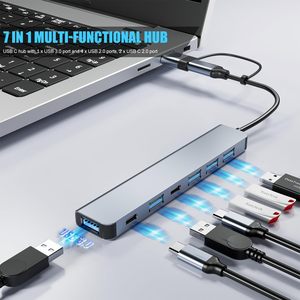 7合1计算机硬件软件类型C到USB 3.0和2.0集线器分离器扩展器多端口USB C适配器，用于笔记本电脑的库存 - Product Image 6