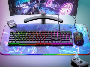 Factory Wholesale Cheap Gamer <strong>Keyboard</strong> Mouse Combo Office <strong>Computer</strong> PC Teclado Rainbow Backlit Gaming <strong>Keyboard</strong> and Mouse Combo