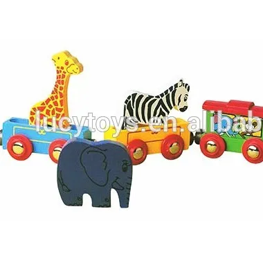 2023 Wholesale Educational Personalized Wooden Animal Car Block Train Toy Set for Kids Alphabet Letter Train