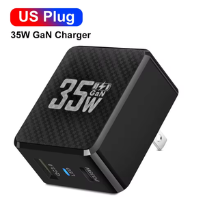 Fabrika doğrudan taşınabilir USB duvar şarj 35W GaN şarj 2 port USB-A + USB-C QC3.0 + PD hızlı şarj için Apple Android telefon için - Product Image 1