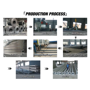 9m 10m 12M 20ft 30ft 40ft ngoài trời nhôm vườn đèn bài tròn hình nón năng lượng mặt trời dẫn ánh sáng đường phố cực - Product Image 5