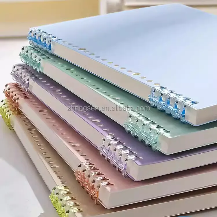 Fivela de plástico Popular livro esvaziamento Sprial Notebook para a Escola Escritório Home Office suprimentos livro Bobina