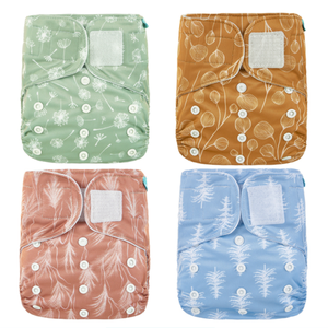 Happy Flute Newest Patterns <strong>AIO</strong> Reusable Baby <strong>Cloth</strong> Diaper with Waterproof PUL Washable Nappy 4pcs/pack - Product Image 2