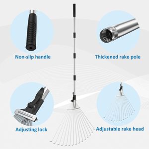 Jh-mech cỏ ngoài trời lá Túi chủ với lá máng kim loại 39 gallon dây rút túi rác di động chủ - Product Image 6