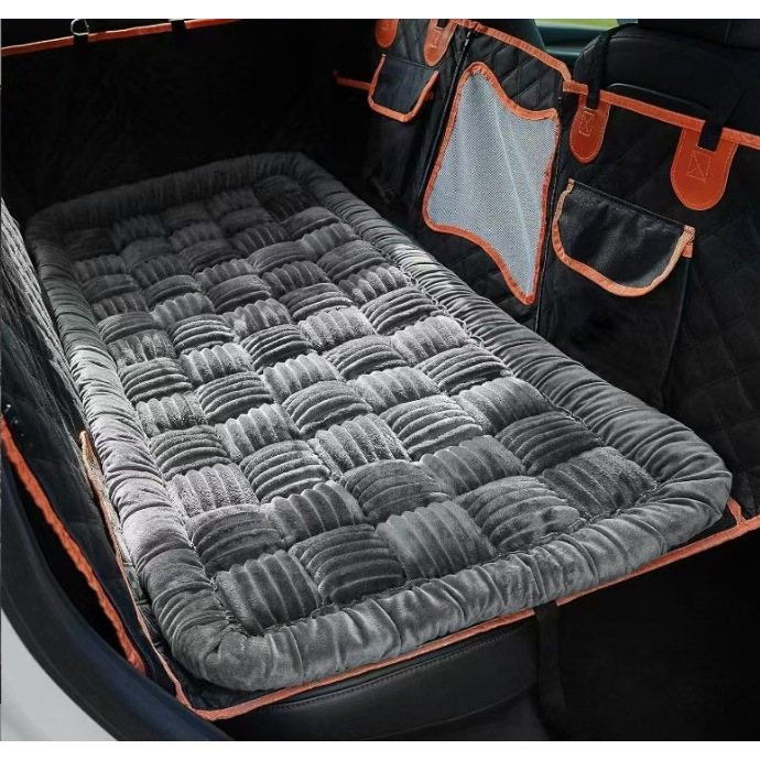 Coussin pour animal de compagnie pour siège arrière de voiture - patchwork gris uni