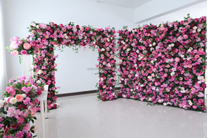 E028 sừng màu hồng cừu góc khung Runner bảng lụa hoa nhân tạo bảng RUNNERS Wedding vòm centerpieces bối cảnh trang trí - Product Image 6