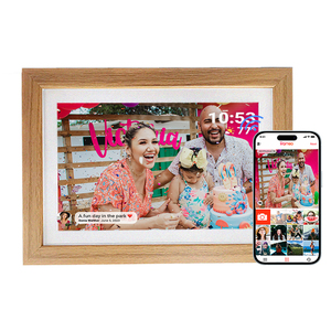 Miglior cornice digitale <span class=keywords><strong>WiFi</strong></span> materiale in legno con funzione Touch Screen regalo di compleanno per la visualizzazione di foto inviate al telefono