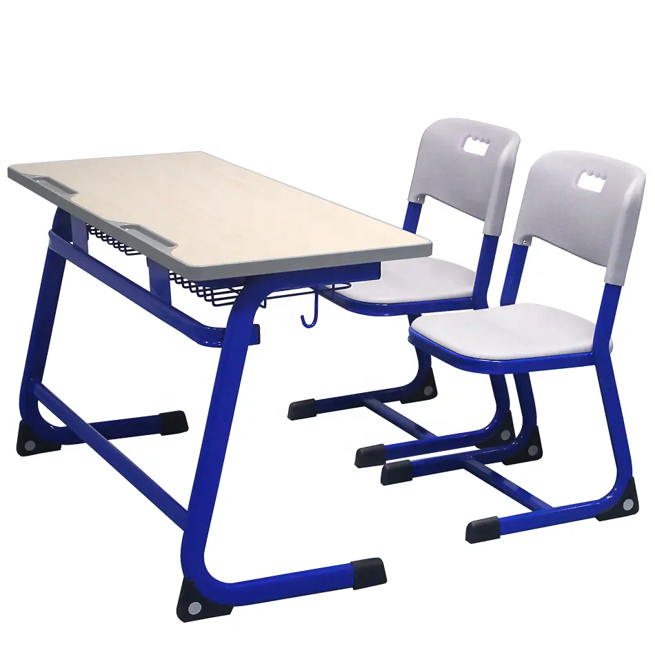 Mesa de lectura de plástico para estudiantes, escritorio y silla