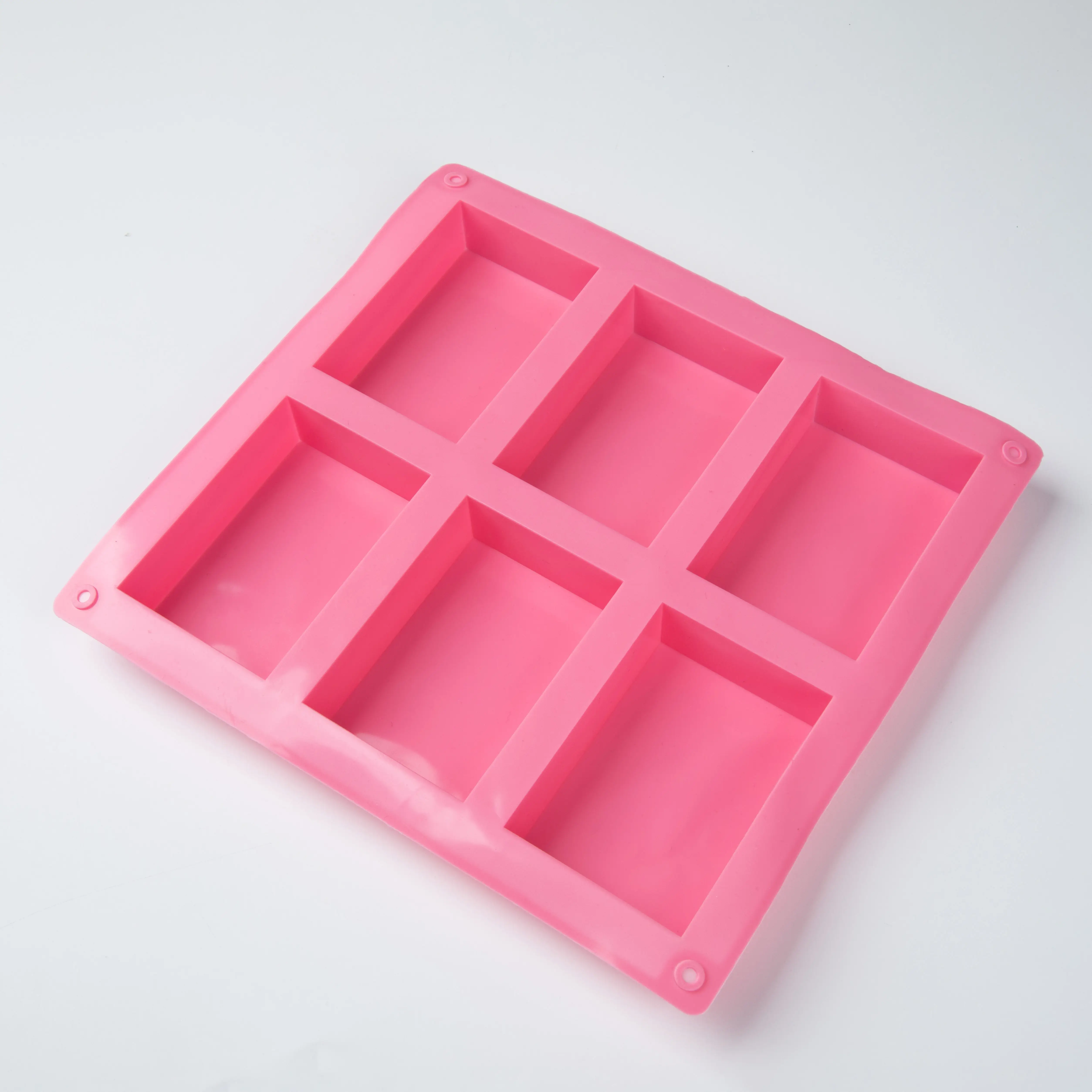 Best-seller di nuovo design in silicone 6-bar sapone stampo per torta fatto a mano fai da te stampo personalizzato per i regali di natale