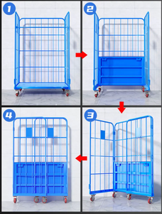 Capacidad de carga Roll Trolley Larga vida útil Roll Container Almacenamiento plegable Roll Cage Trolley - Product Image 4