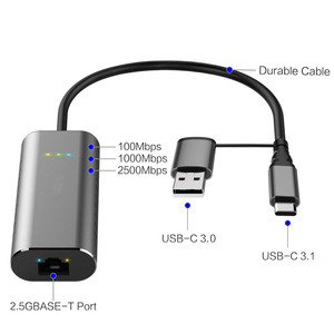 Hub Usb C Oem pacifico adattatore Usb C originale 2 In 1 scheda di rete Lan Ethernet Adapte adattatore da Usb a Ethernet per Computer - Product Image 4