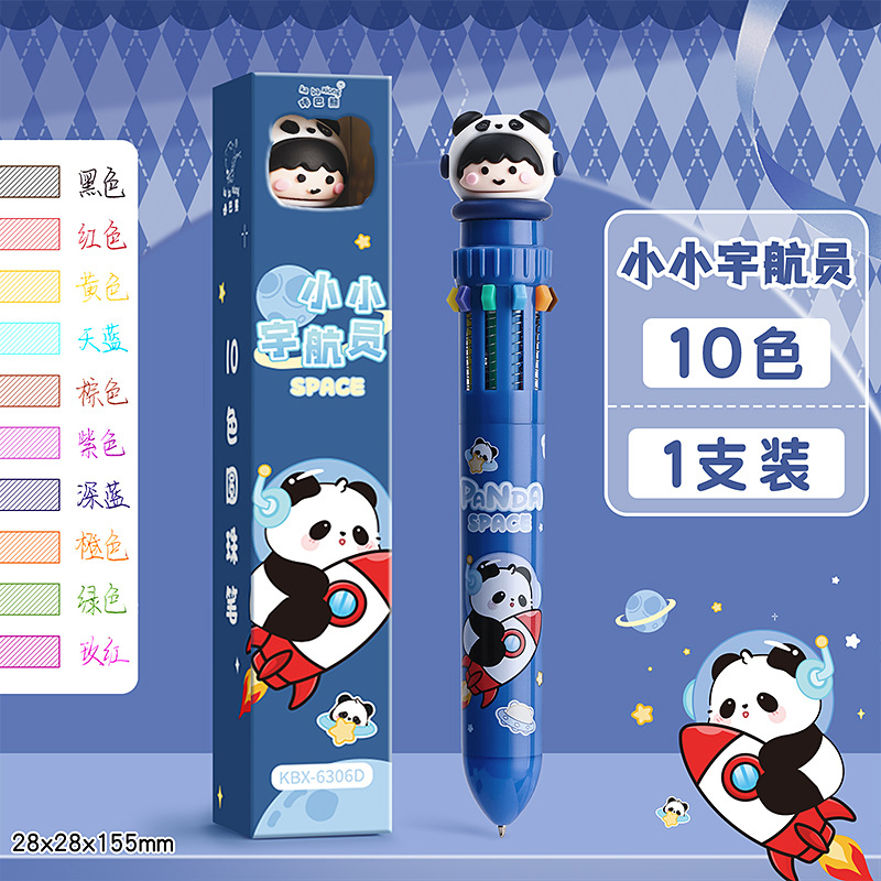 Stylo à bille de dix couleurs-petit astronaute-balle 0.5