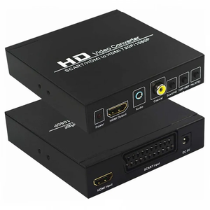 SCART/ HDMI至HDMI，SCART至HDMI转换器高清视频音频适配器，带3.5毫米同轴音频输出，适用于PAL/NTSC视频缩放器 - Product Image 1