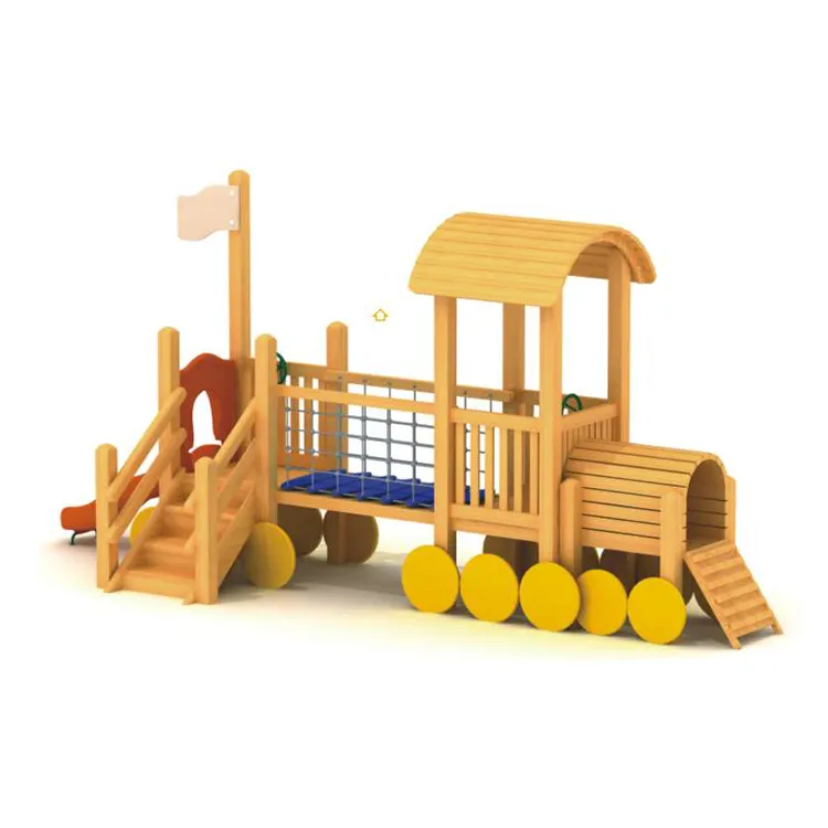 Popular Amusement Park Children Outdoor Wooden Playground Equipment with Slide for Sale