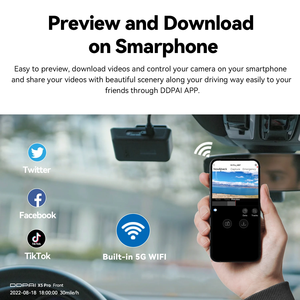 Dddpai X5 Pro Dash Cam Dual Car Máy Ảnh Ghi Mx415 4K 2160P GPS Theo Dõi 360 Xoay Wifi DVR 24H Đậu Xe Bảo Vệ - Product Image 6