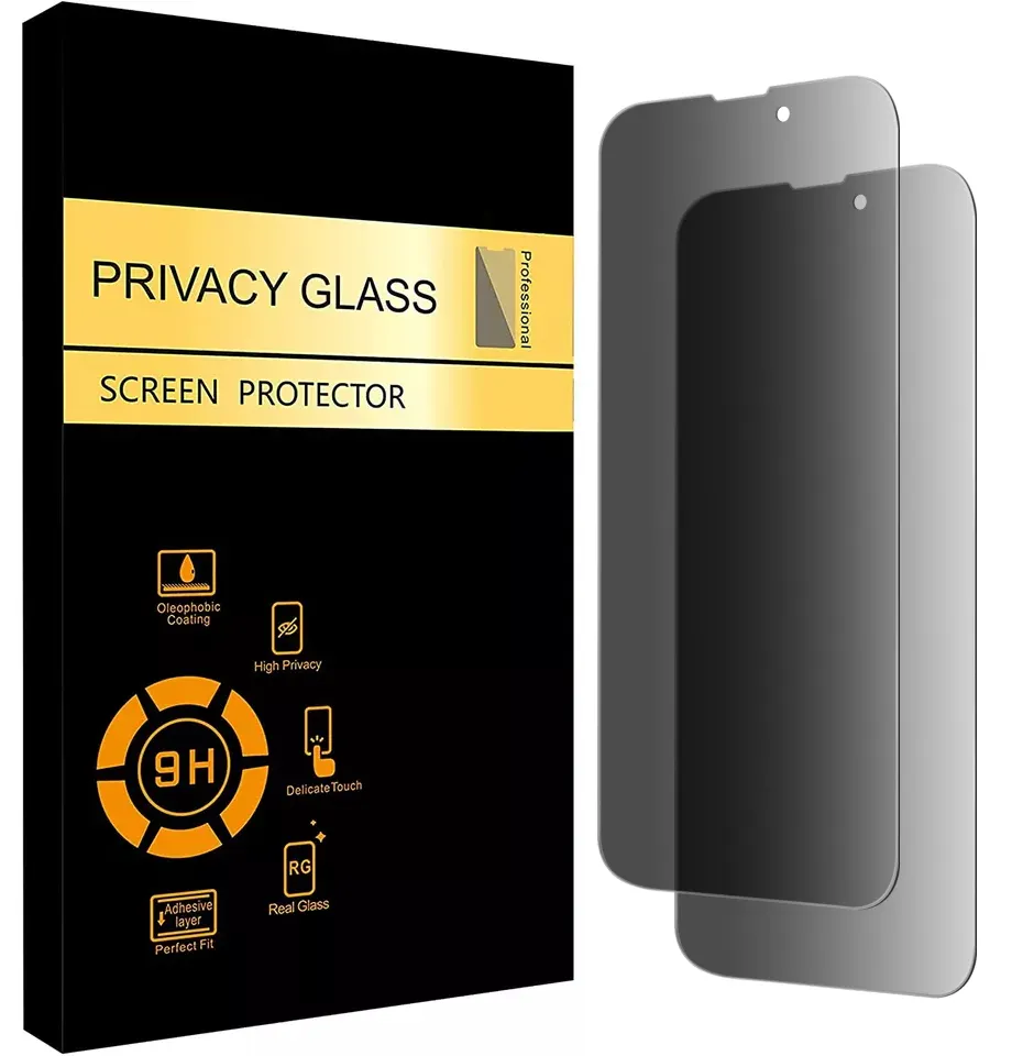 Di alta qualità Anti-SPY schermo antigraffio pellicola di vetro per iPhone 15 14 max 11 12 13 Pro max nero protezione Anti spia