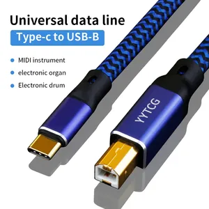 HIFI USB Cable Type-<strong>C</strong> to Type-B 6N OCC Hifi Data Cable Universal Data Line USB Audio Cable