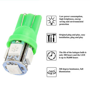 รถ12โวลต์ Canbus 5050 5LED อ่านกวาดล้างความกว้างตัวบ่งชี้ป้ายทะเบียนป้ายแผ่นนำหลอดไฟ T10 Led สำหรับรถยนต์