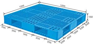 Rizeng ağır çift taraflı Euro HDPE büyük istiflenebilir geri dönüşümlü 4-Way giriş plastik palet satışa - Product Image 4