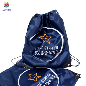 Custom Draw string Bag Logo Impresión Impermeable Deportes 210d Poliéster Nylon Cordón Mochila Bolsa - Product Image 5