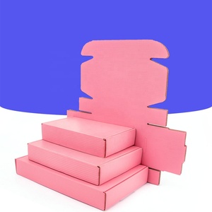 Kutu baskı özel Logo pembe nakliye küçük iş ambalaj hediye kutuları için küçük oluklu mailler karton kutular - Product Image 1