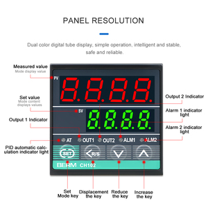 BERM-controlador inteligente de temperatura CH102 PID, protector de temperatura de alta precisión, pantalla digital, doble salida