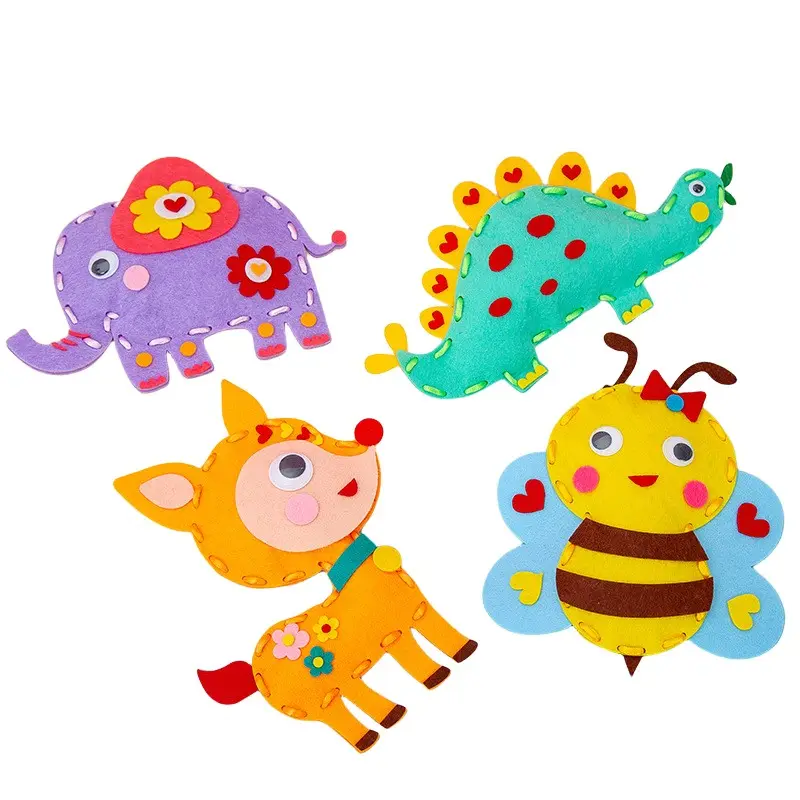 Children's toys diy material package non-woven toddler puzzle cartoon animals handmade dolls kids toys