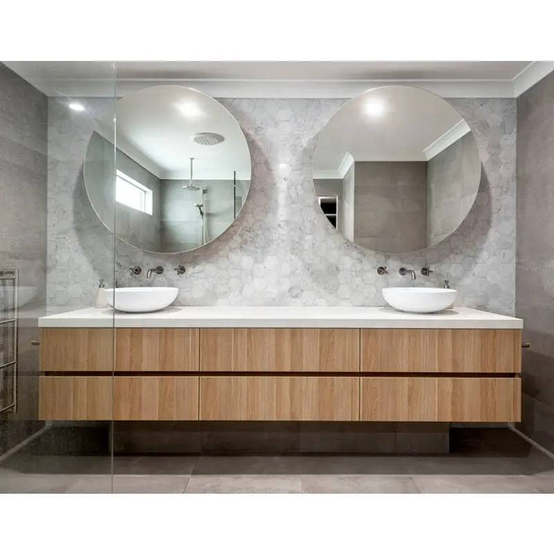 Modern özel çift banyo lavabosu banyo aynası bâtıla duvar depolama dolabı dolap