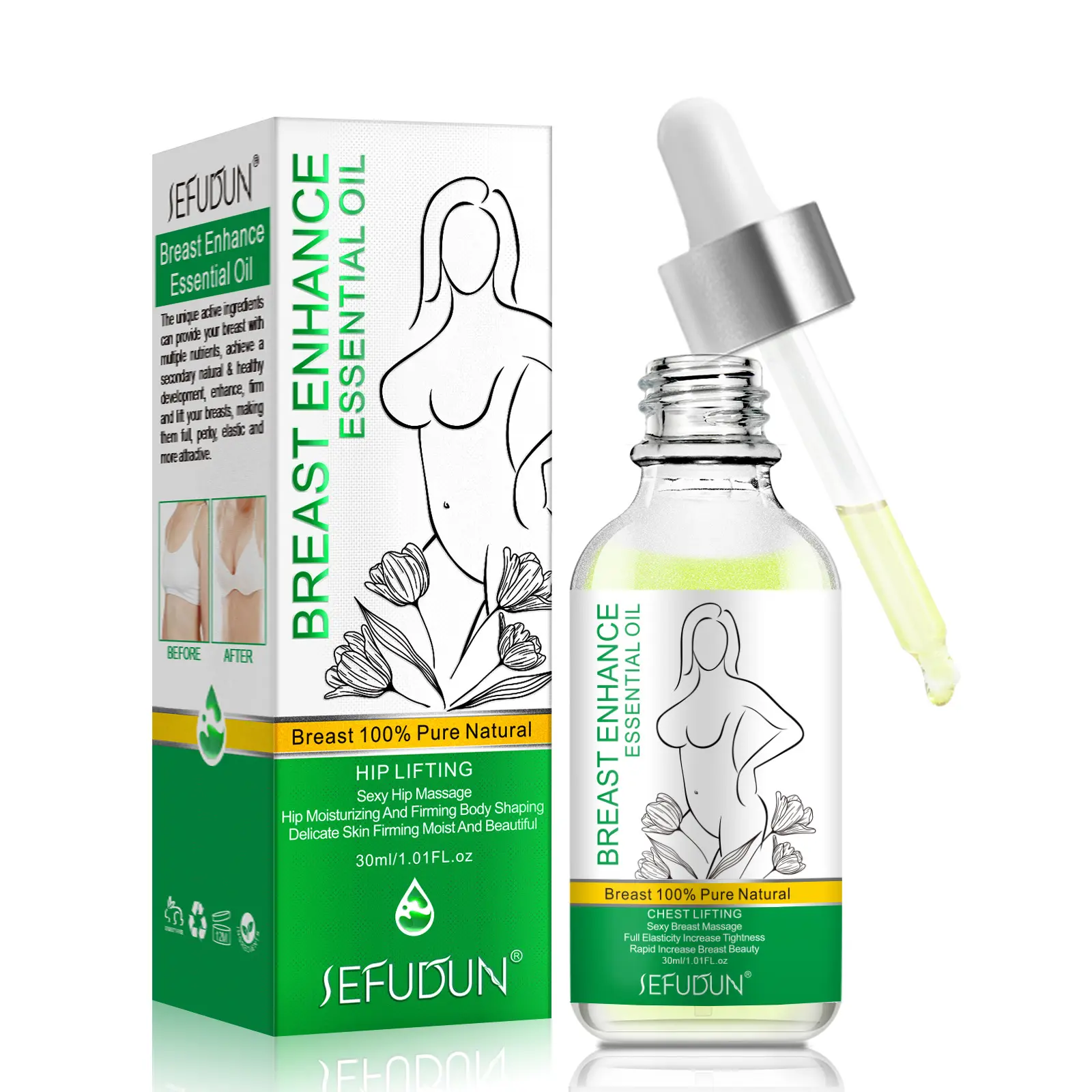 Aceite para aumento de pecho para mujer, aceite para aumento de elevación, de marca privada, 30ml